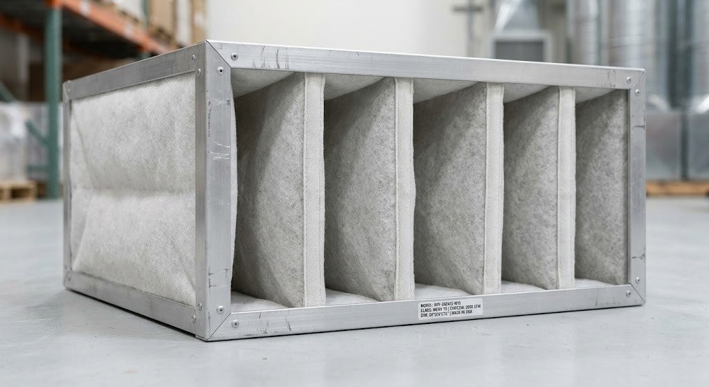 Rigid synthetic pocket filter